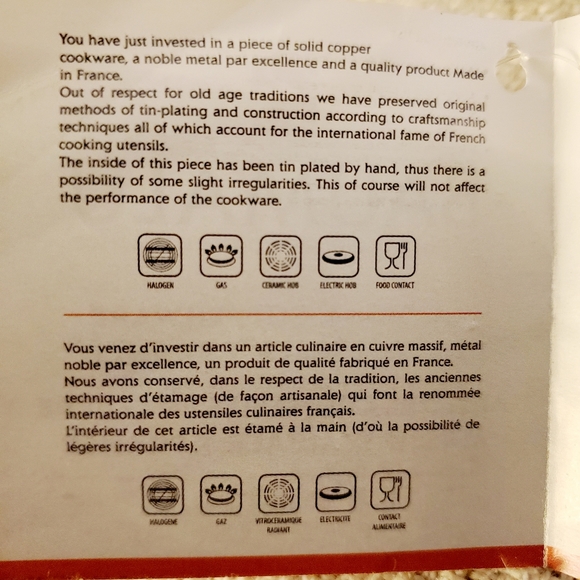 BAUMALU Handmade in France Solid Copper Sauté Pan W Lid & Cast Iron Hand… - Picture 6 of 8